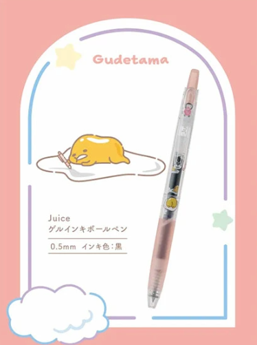 Pilot SANRIO Characters Juice pen Gudetama กุเดะทามะ ปากกาลูกลื่นหมึกเจล สีดำ 0.5 mm ซานริโอ้ ของแท้จาก ช้อปซานริโอ้ ญี่ปุ่น SANRIO SHOP MADE IN JAPAN