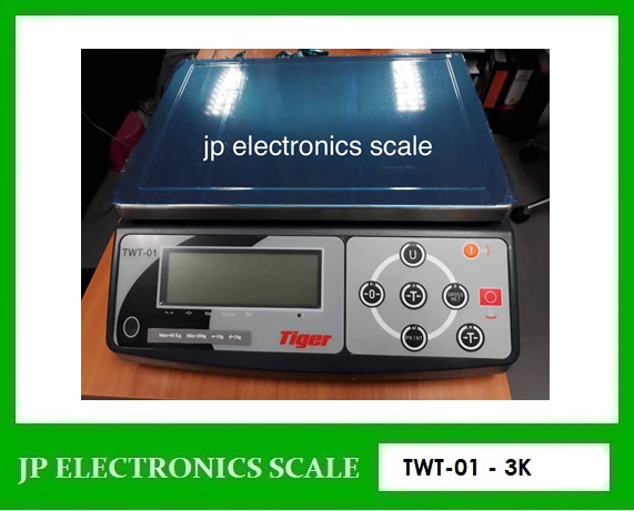 เครื่องชั่งดิจิตอล 3kg ตาชั่งดิจิตอล3kg เครื่องชั่งน้ำหนักดิจิตอล 3กิโลกรัม เครื่องชั่งดิจิตอล3กิโล ตาชั่ง3กิโล ความละเอียด0.1g ยี่ห้อ TIGER รุ่น TWT-01 ขนาดถาดชั่ง 34.5*33*11.2cm.