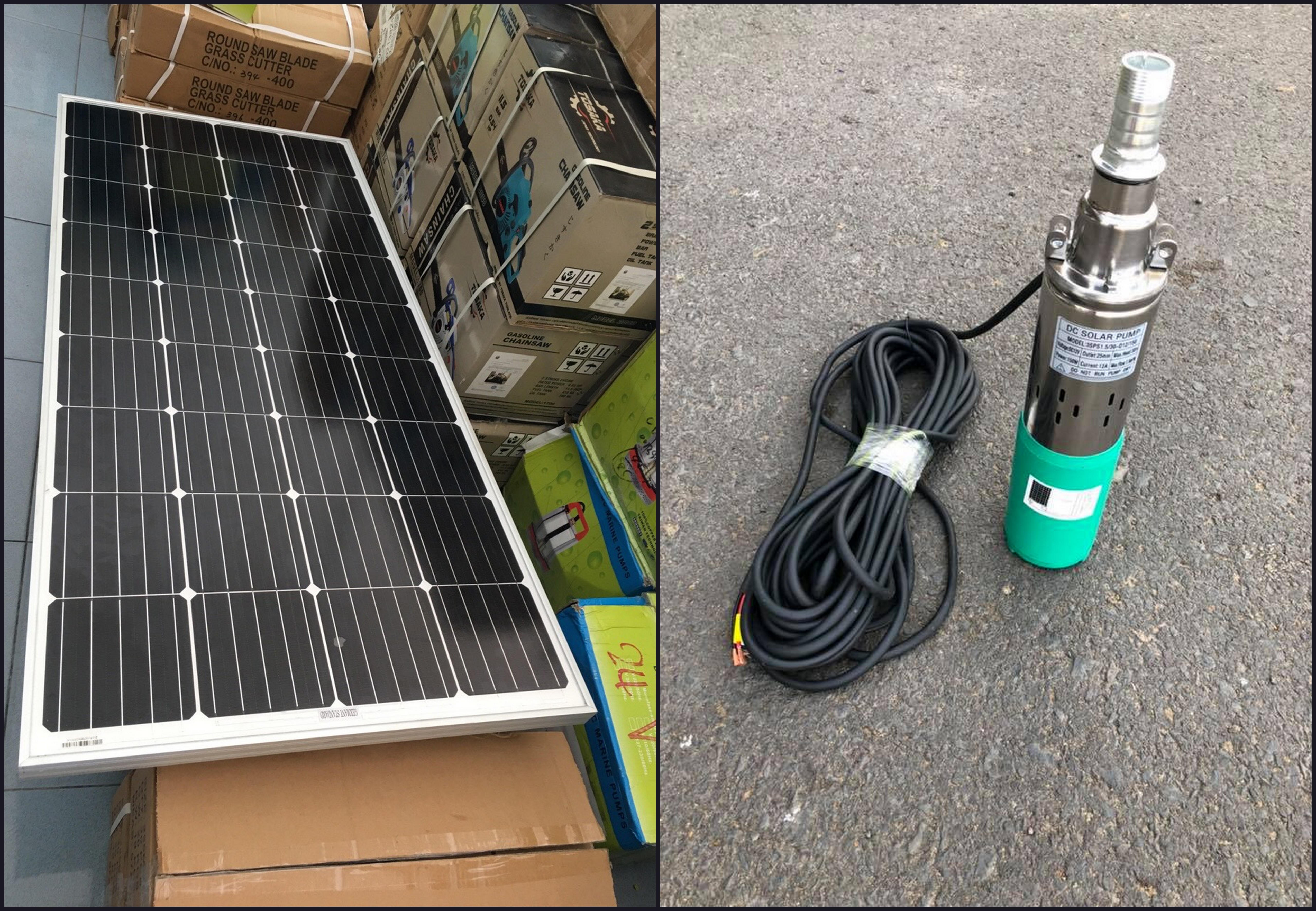ชุดพร้อมใช้งางปั้มซัมเมิส DC12V. + แผงโซลาร์เซลล์150W. 12-18v.