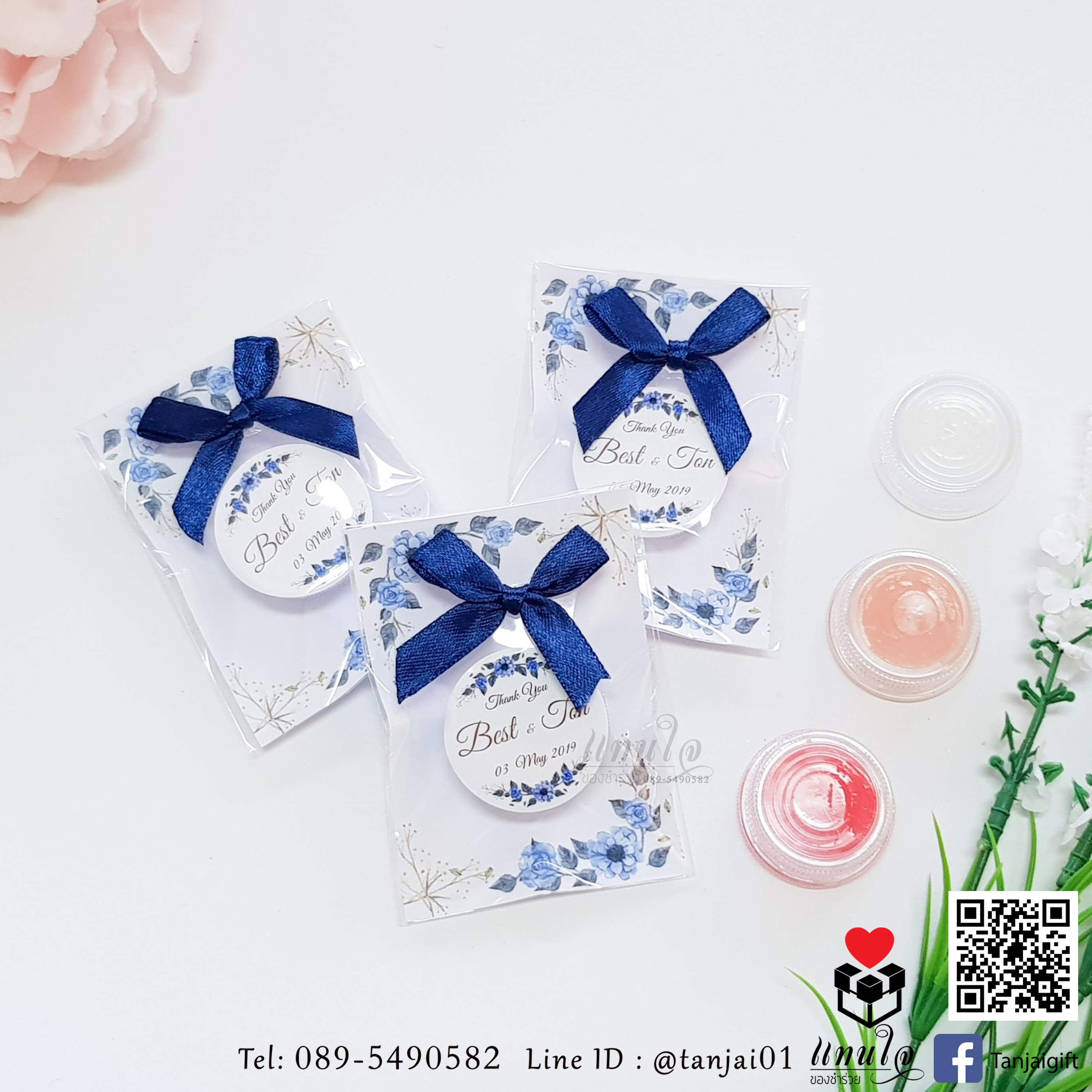 💕 ของชำร่วยลิปมัน กลิ่นหอม 💕 ของชำร่วยแพคเกจน่ารัก ราคาประหยัด พร้อมติดโบว์และป้ายชื่อ