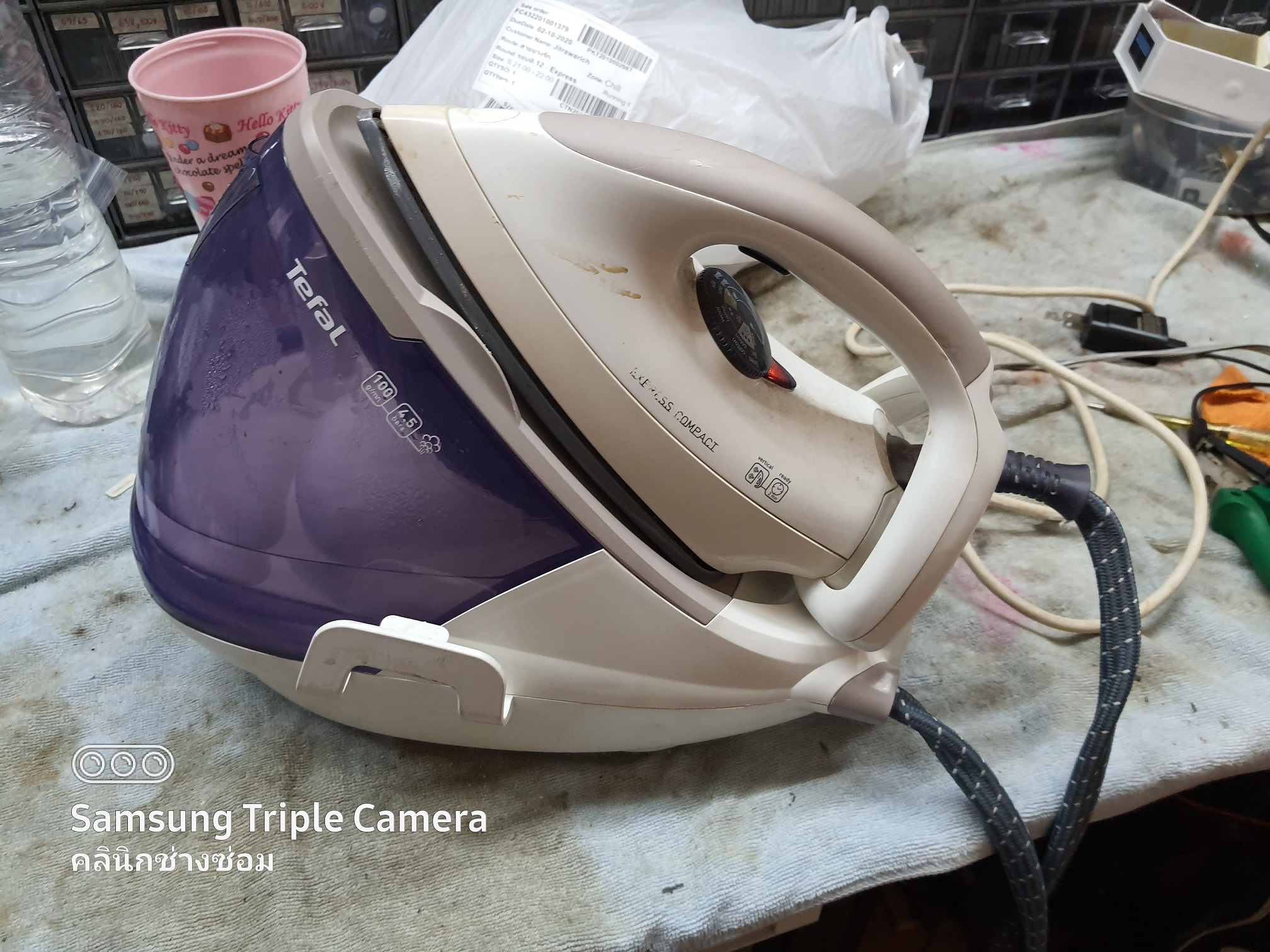 ซ่อมเตารีดไอน้ำ ยี่ห้อ TEFAL รุ่น GV8075 อาการไม่ร้อนไอน้ำไม่ออก