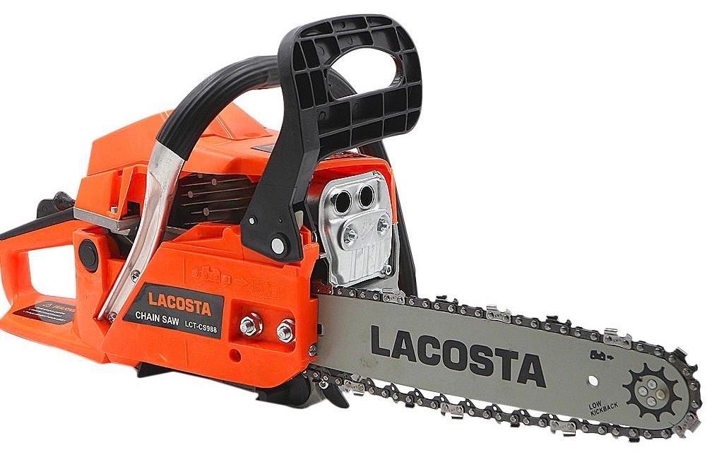 เลื่อยยนต์ ยี่ห้อ Lacoste รุ่น LCT-CS988 บาร์ 11.5 นิ้ว บาร์ 2 อัน โซ่ 3 เส้น รุ่น 2 แหว