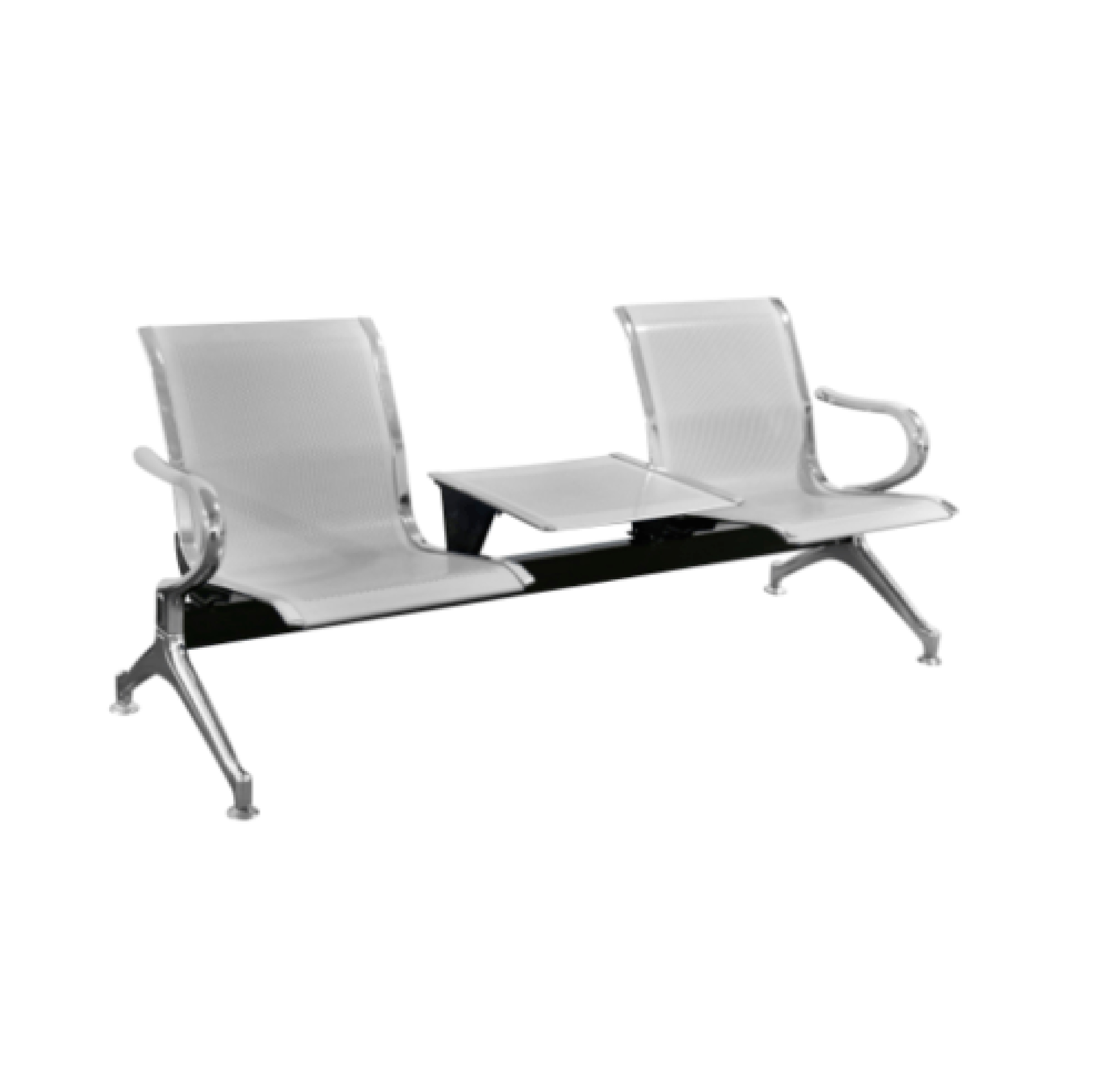 SMITH เก้าอี้แถว 2 ที่นั่ง รุ่น SJ8888CB-SL พร้อมที่วางของ สีเงิน