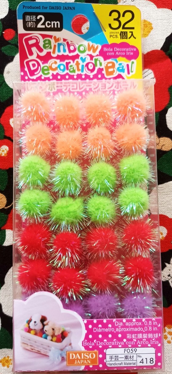Rainbow Decoration Ball บอลตกแต่ง สำหรับงานประดิษฐ์ ต่างๆ 4 สี 32 ชิ้น Size : 2 cm