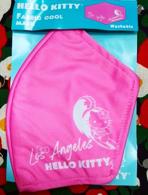 แมส / หน้ากาก ผ้า คิตตี้ แบบซักได้ ของแท้ Hello kitty Los Angeles Fabric cool mask ผู้ใหญ่ ฟรีไซส์