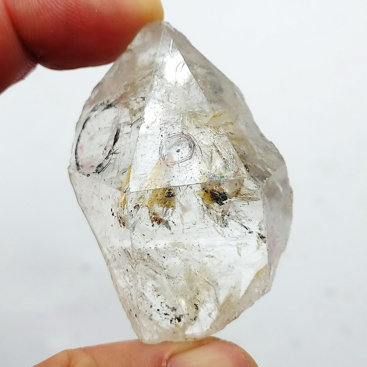 ผลึกควอตซ์มีน้ำภายใน 2 จุด Enhydro Quartz (31กรัม, 5.1x3.6x1.6ซม.)