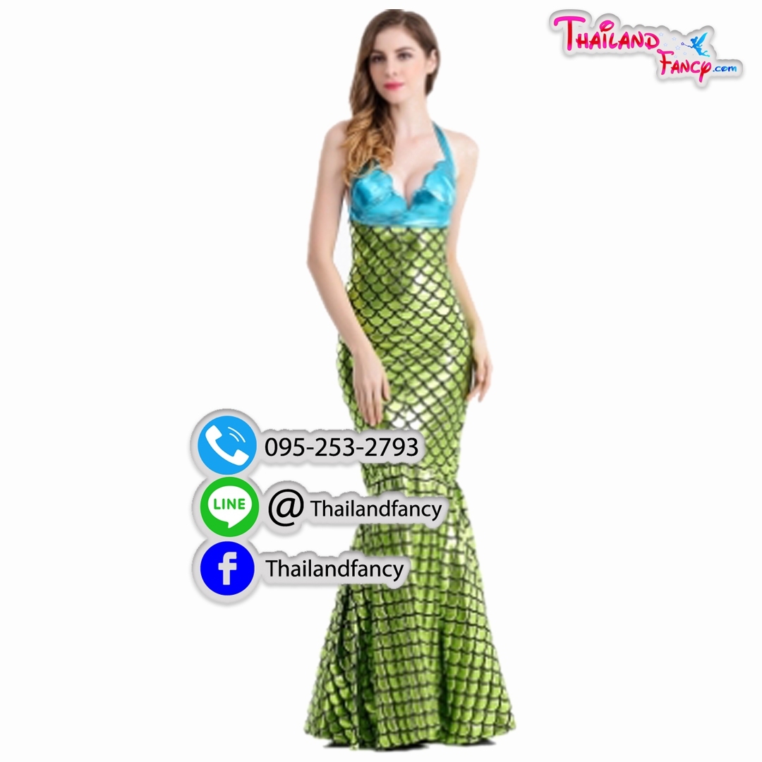 ชุดเช่าแฟนซีนางเงือก ชุดเจ้าหญิงแอเรียล Mermaid Cosplay ชุดแฟนซีการ์ตูนเมอเมด ชุดเงือกสาว ชุดปลา ชุดภาพยนต์ฮอลลีวู้ด ชุดการ์ตูนลิตเติ้ลเมอร์เมดสีเขียว