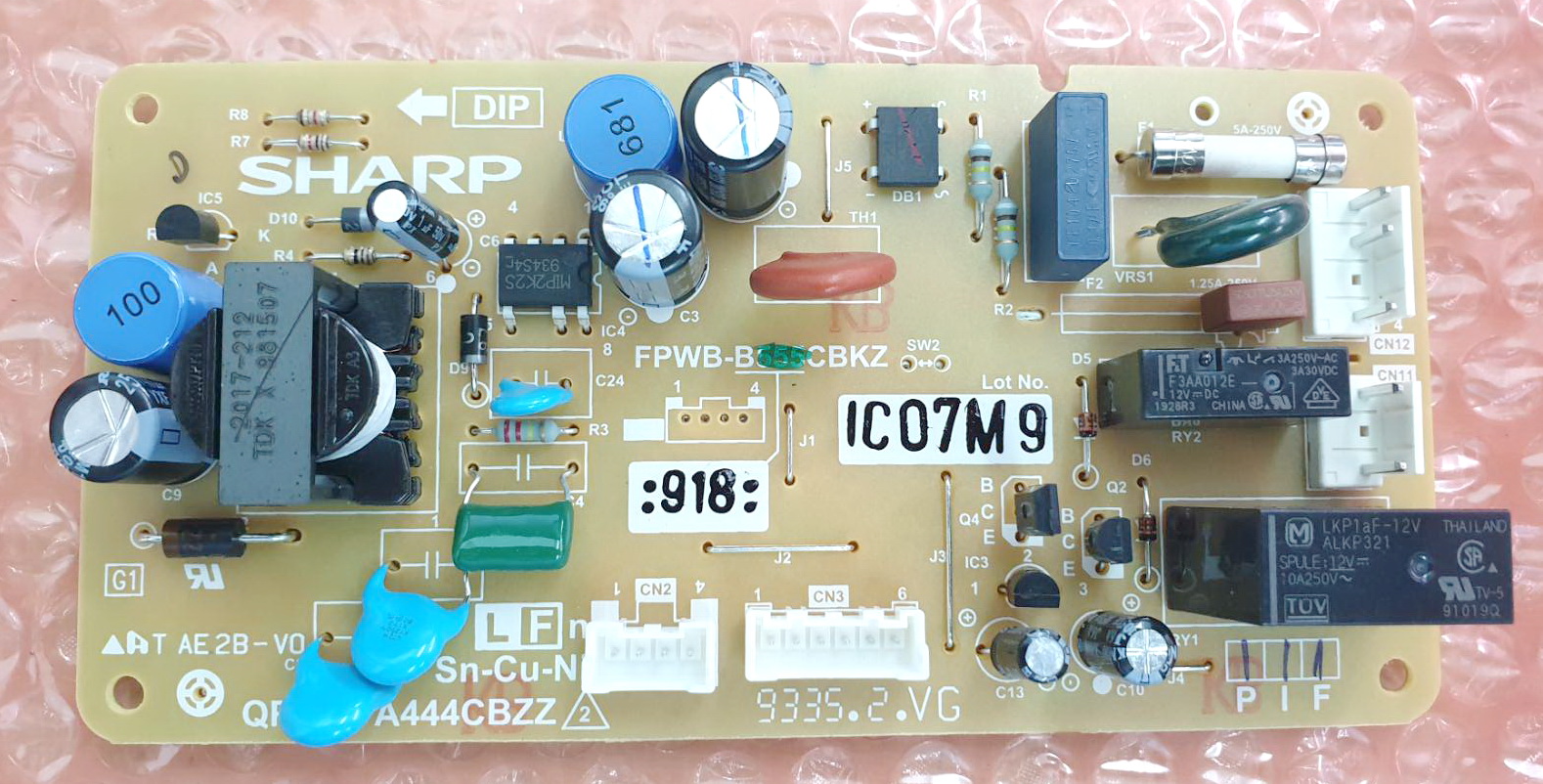 FPWB-C923CBKZ แทน FPWB-C739CBKZ,FPWB-B918CBKZและ FPWB-B664CBKZ FPWB-B555CBKZ MAIN PWB S ASS'Y MODEL:SJ-C19E-WMS,SJ-E15-MS/BLU