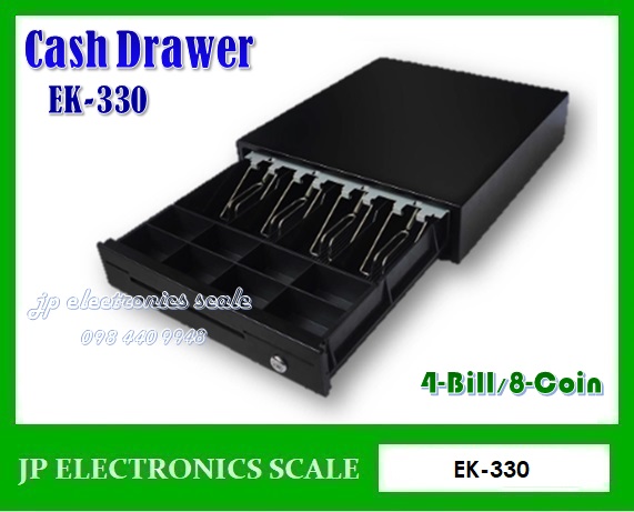 ลิ้นชักเก็บเงิน EK-330 ขนาด4 ช่องแบงค์ 8 ช่องเหรียญ ลิ้นชักเก็บเงินอัตโนมัติ ใช้งานร่วมกับโปรแกรมขายหน้าร้านทั่วไป (POS)