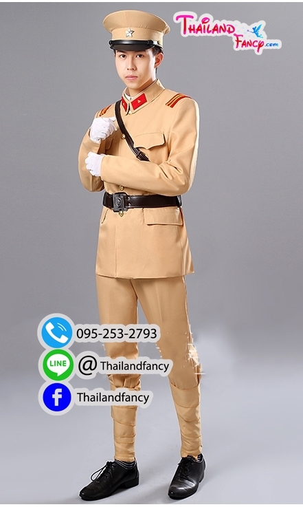 ชุดเช่าแฟนซีผู้ชาย ชุดเช่าทหารญี่ปุ่น ชุดเครื่องแบบทหารโกโบริ ชุดทหารสงครามโลก ชุดเช่านายทหารญี่ปุ่นสีกากีรุ่นกางเกงเดฟ