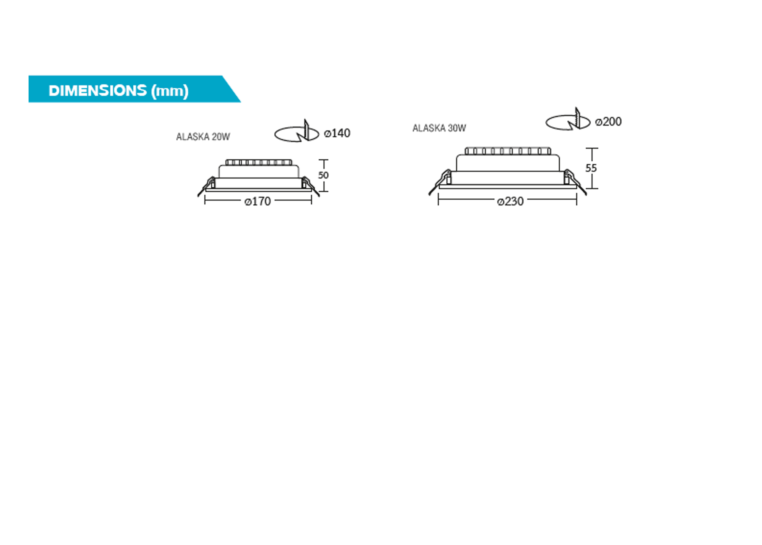 โคมLED Downlight #ALASKA 20W 30W BEC