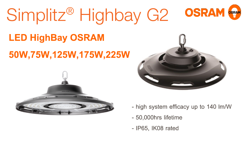 โคม LED HIGHBAY 50W,75W,125W,175W,225W OSRAM