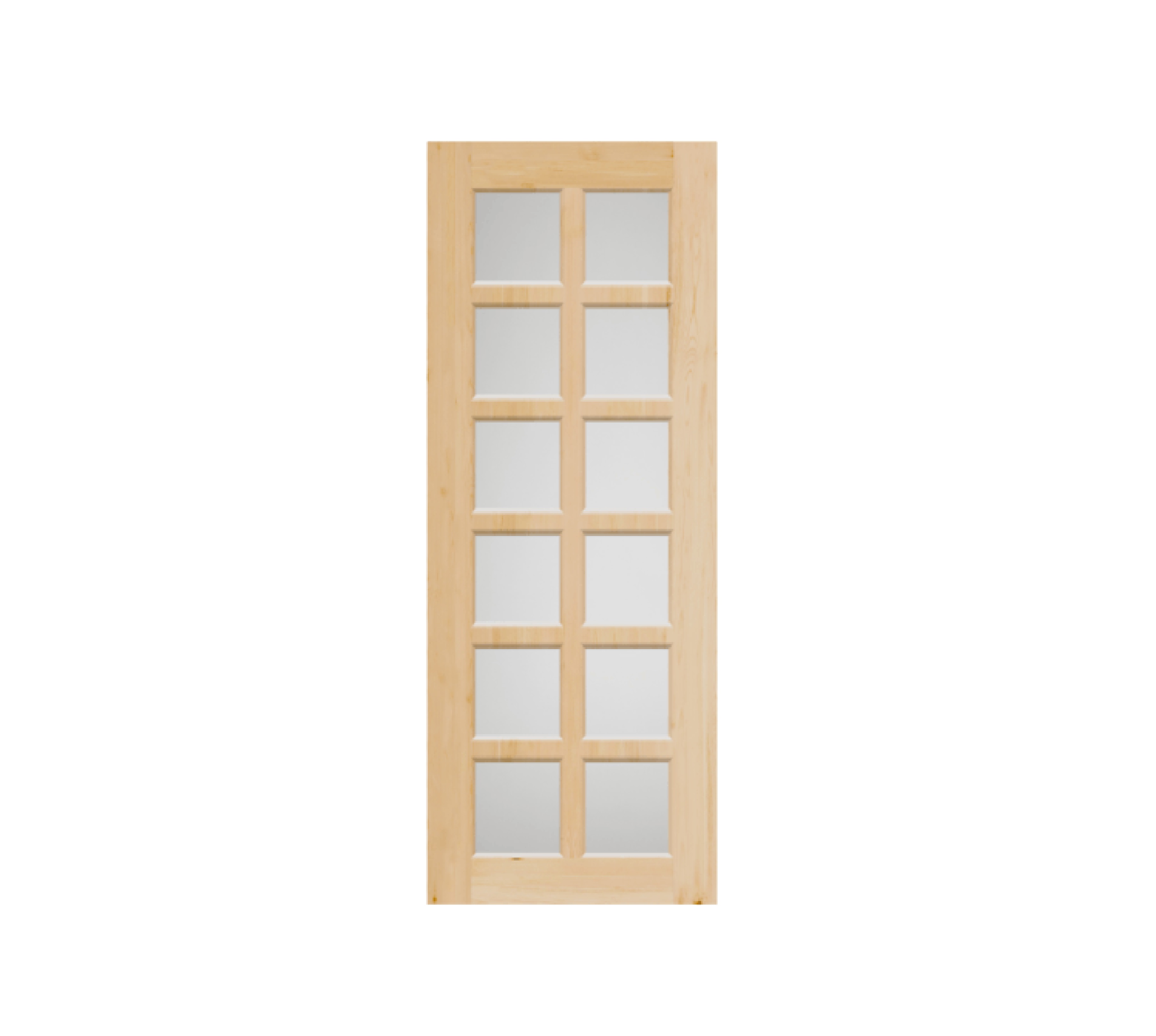 HOLZTUR ประตูไม้สน ทำช่องพร้อมกระจก PW-G22-2A 80x200ซม.