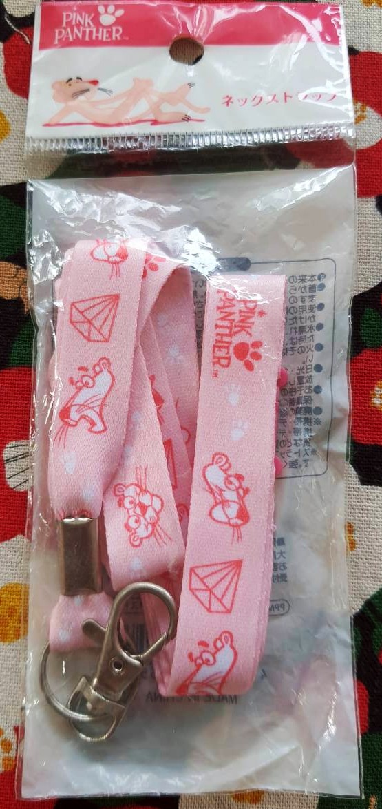 สายคล้องคอ Pink Panther พิงค์ แพนเตอร์ สำหรับคล้องที่ใส่บัตร / มือถือ / พัดลม ฯลฯ จากญี่ปุ่น
