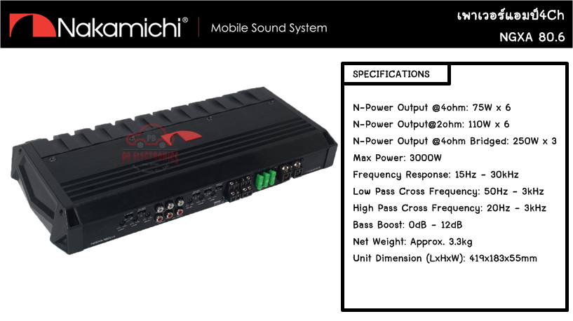 PowerAmp 4Ch ยี่ห้อ Nakamichi 80.6