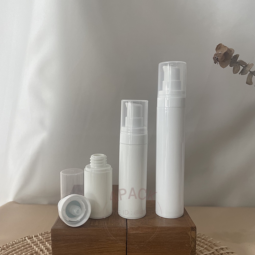 (กล่องละ50ใบ)ขวดพลาสติกสูญญากาศ+หัวปั๊มเซรั่ม ขนาด15ml/30ml/50ml