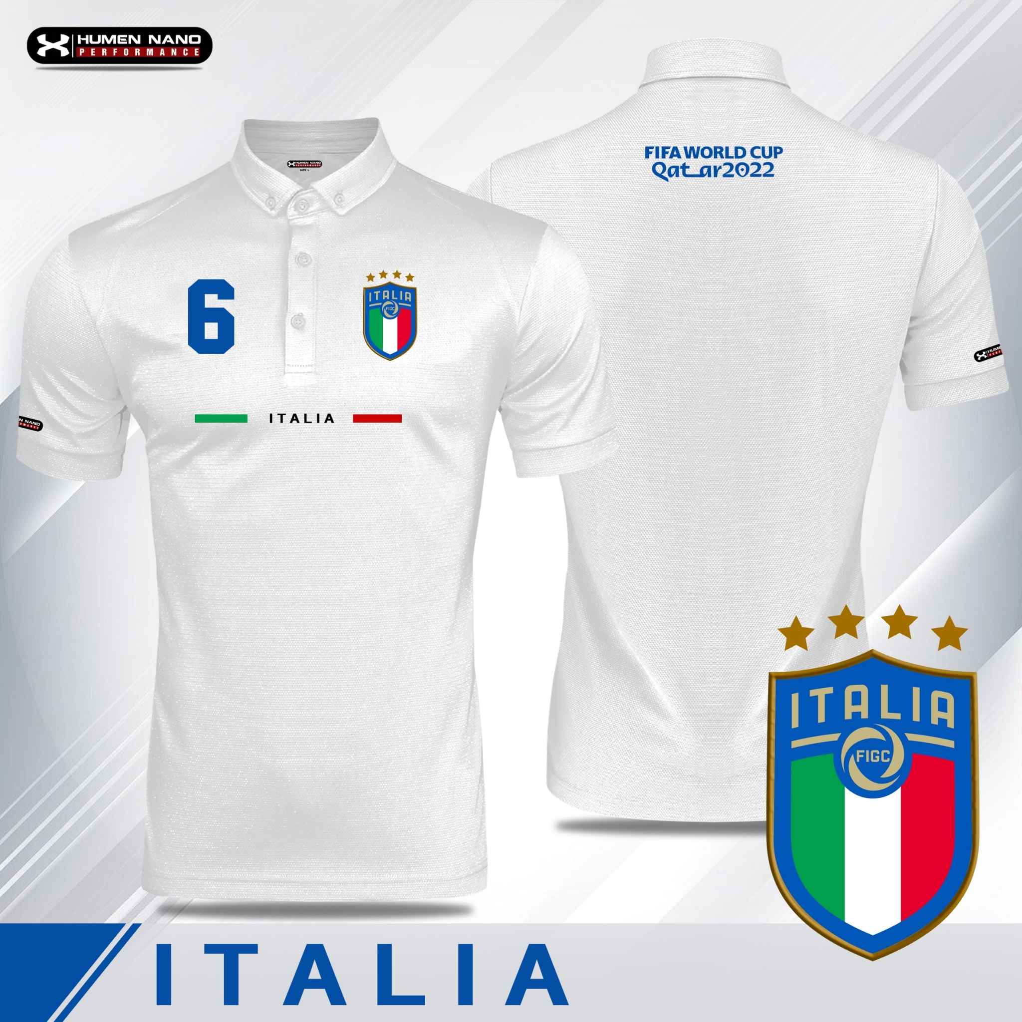 FB05-เสื้อโปโลแฟชั่น ทีมชาติอิตาลี 2022