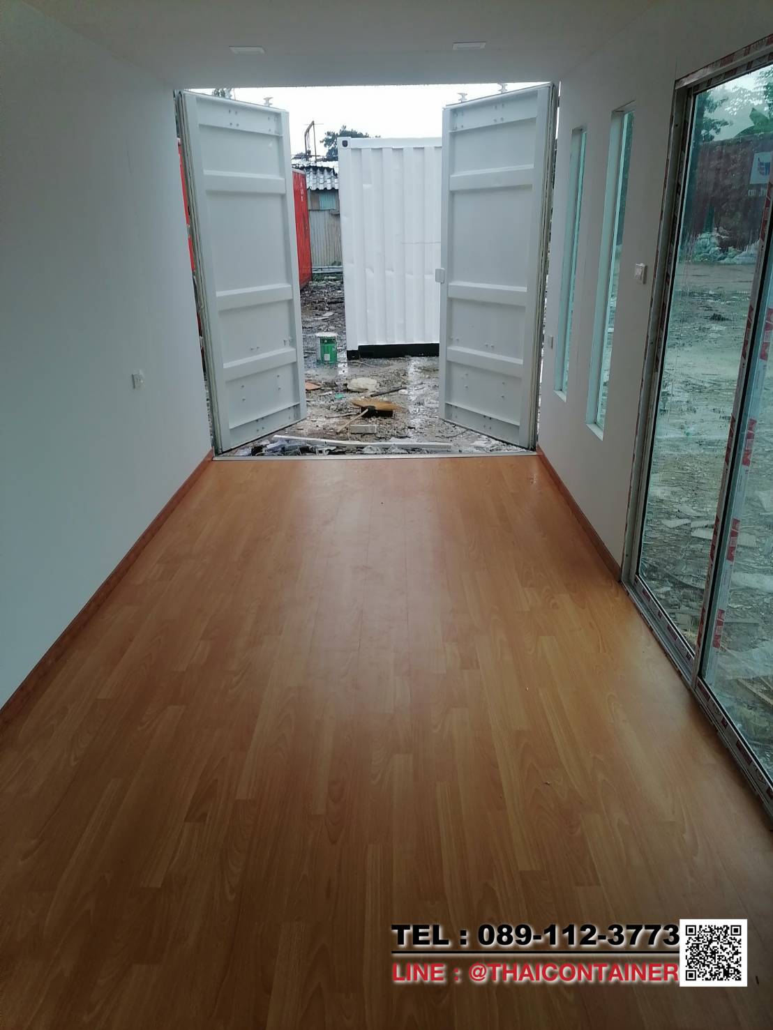 ตู้คอนเทนเนอร์ เหล็กแท้ เกรดส่งออก 20 ฟุต พร้อมบันไดและระเบียง