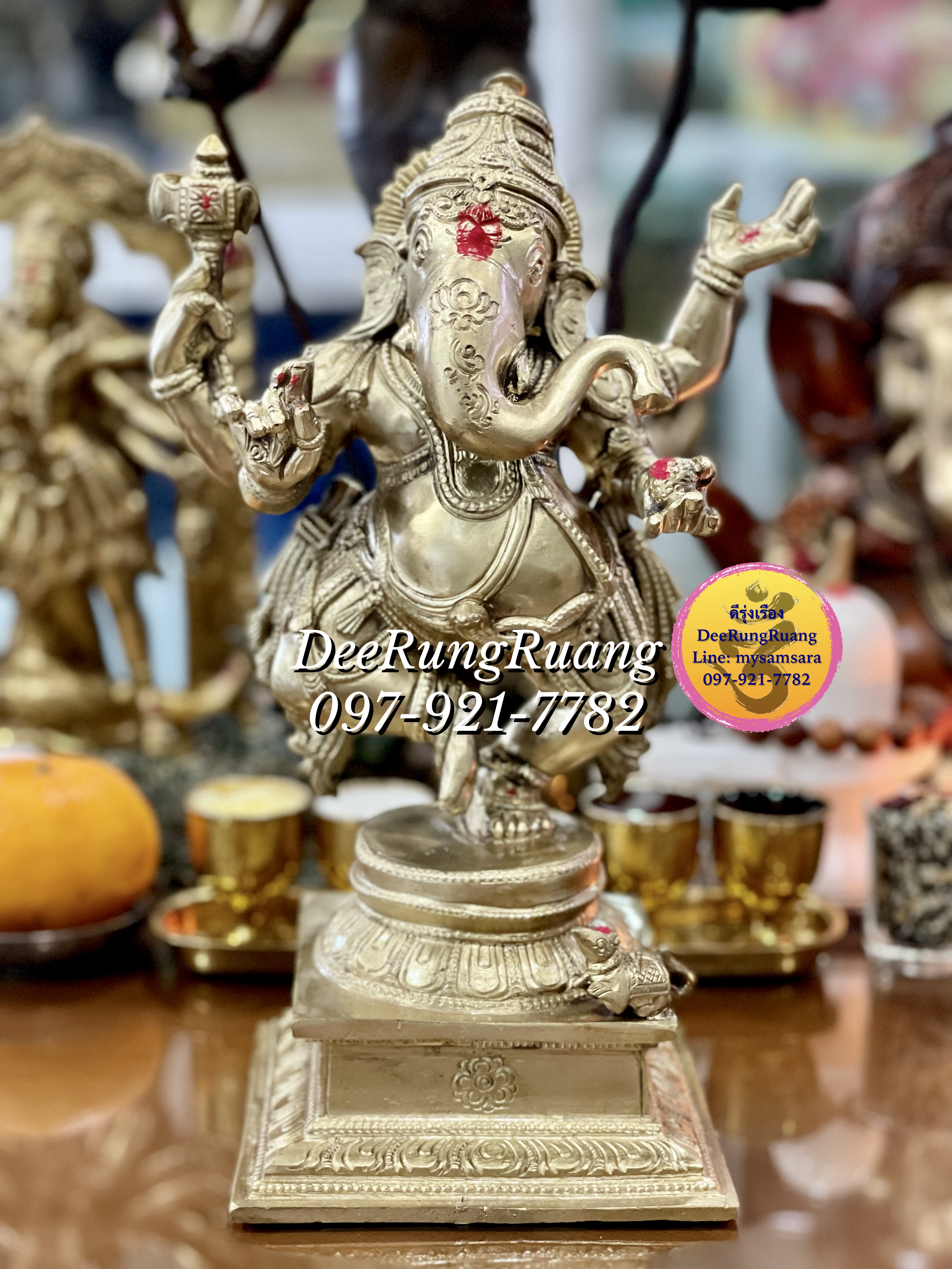 พระพิฆเนศ ปาง นฤตยะ คณปติ (ปางร่ายรำ) ***South India Bronze Statue***