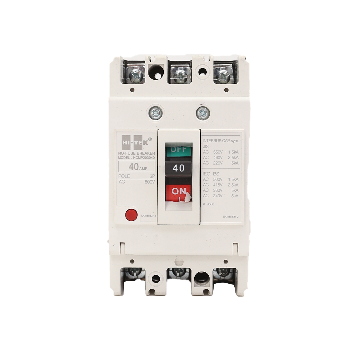 HI-TEK เบรกเกอร์ 3P 40A รุ่น HT60-CP