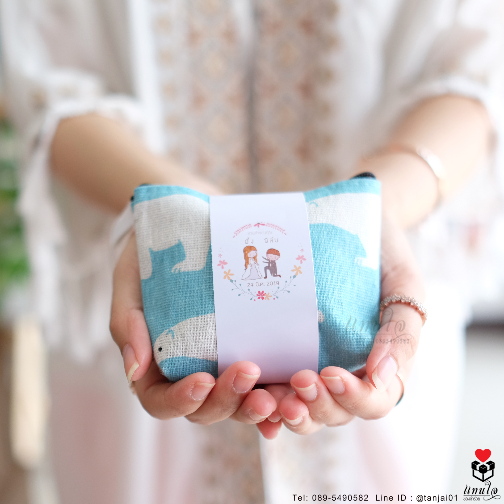 ของชำร่วยกระเป๋าผ้า กระเป๋าใส่เหรียญ กระเป๋าเก็บเหรียญน่ารัก ลายสัตว์น่ารัก ลายหมี สีพาสเทล ใช้งานได้จริง 03