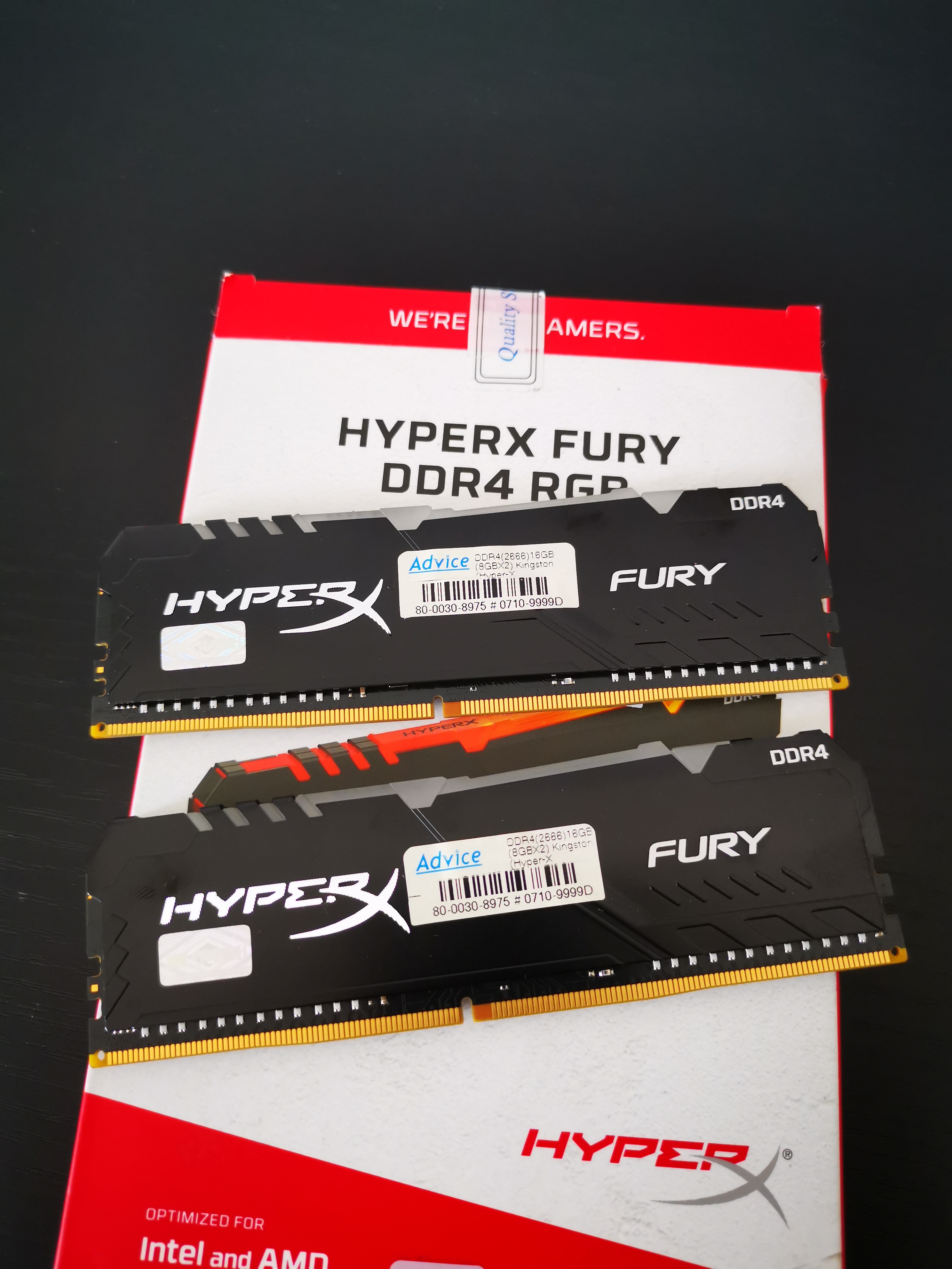 Ram KINGSTON HyperX FURY RGB DDR4 16GB/(8x2) 2666MHz