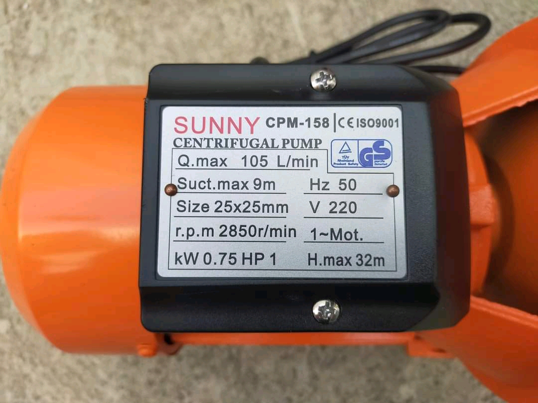 ปั๊มน้ำหอยโข่ง ขนาด 1 นิ้ว ยี่ห้อ Sunny CPM-158