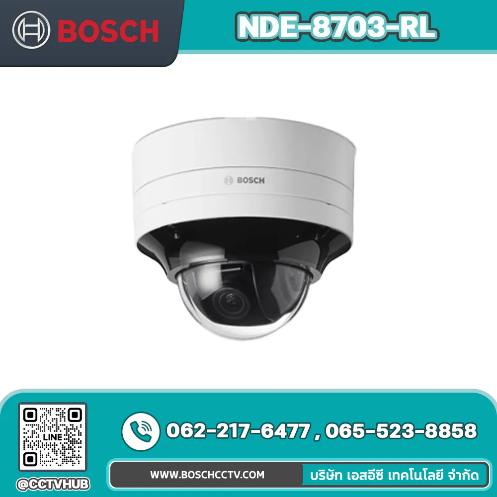 กล้องวงจรปิด BOSCH รุ่น NDE-8703-RL Dome 6MP HDR 3.9-10mm PTRZ IP67 IR