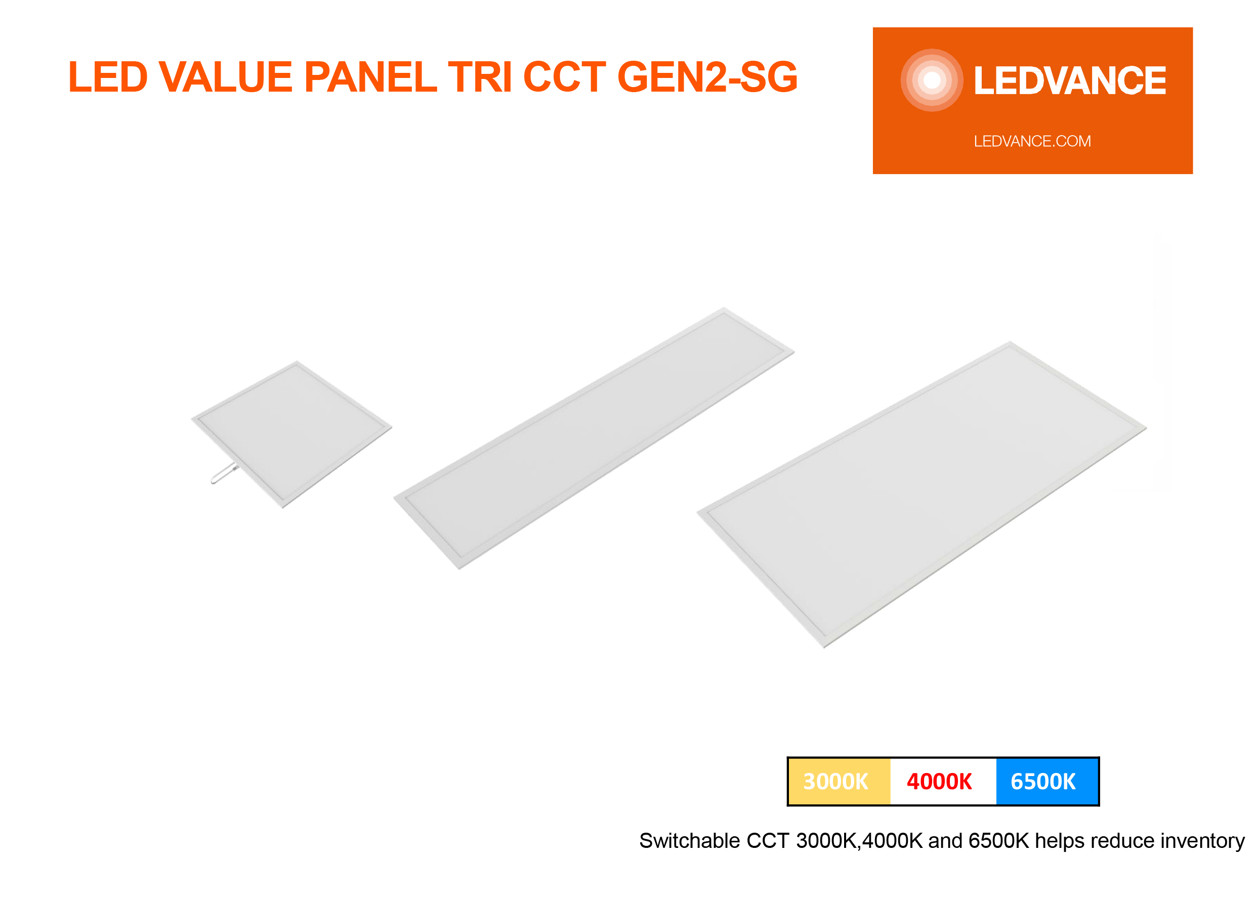 โคมไฟ LED Panel TRI CCT 3000K,4000K,6500K LEDVANCE