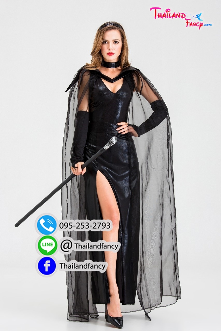 ชุดแฟนซีปีศาจสาว ชุดฮาโลวีน Witch Costume ชุดผีซอมบี้ผู้หญิง ชุดสาวจอมเวทย์ ชุดแฟนซีจอมเวทย์มิดไนท์สายดาร์ค