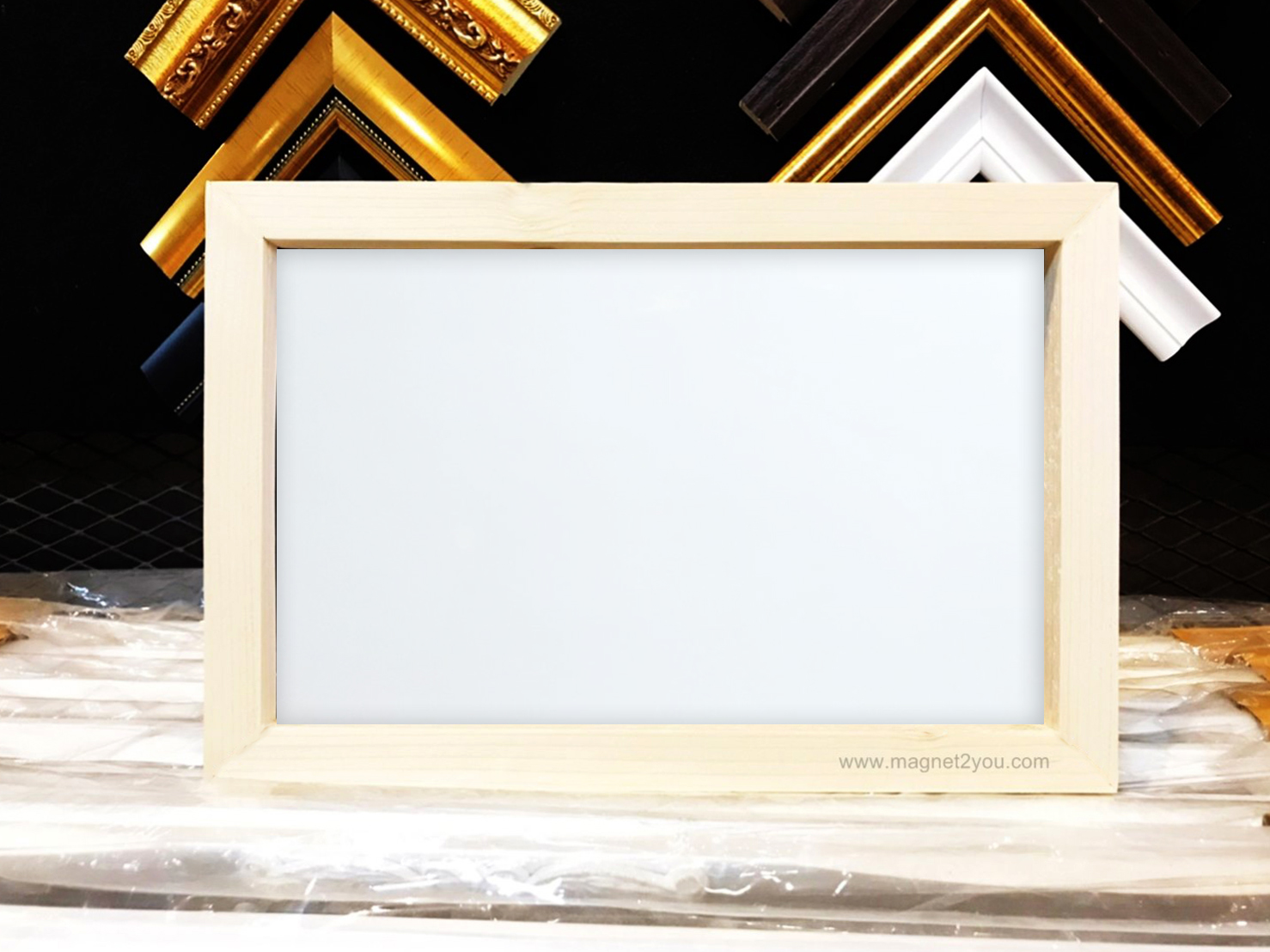 กระดานไวท์บอร์ดติดแม่เหล็กได้ 20x30 (A4) ติดผนัง เลือกสีกรอบได้