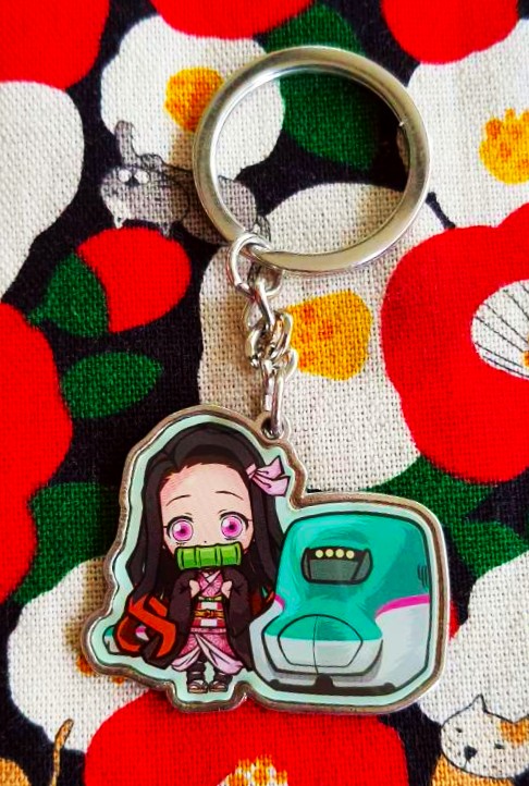 พวงกุญแจ เนซึโกะ คามาโดะ Demon Blade Demon Slayer Kimetsu no yaiba ดาบพิฆาตอสูร จากญี่ปุ่น Size : 4 cm