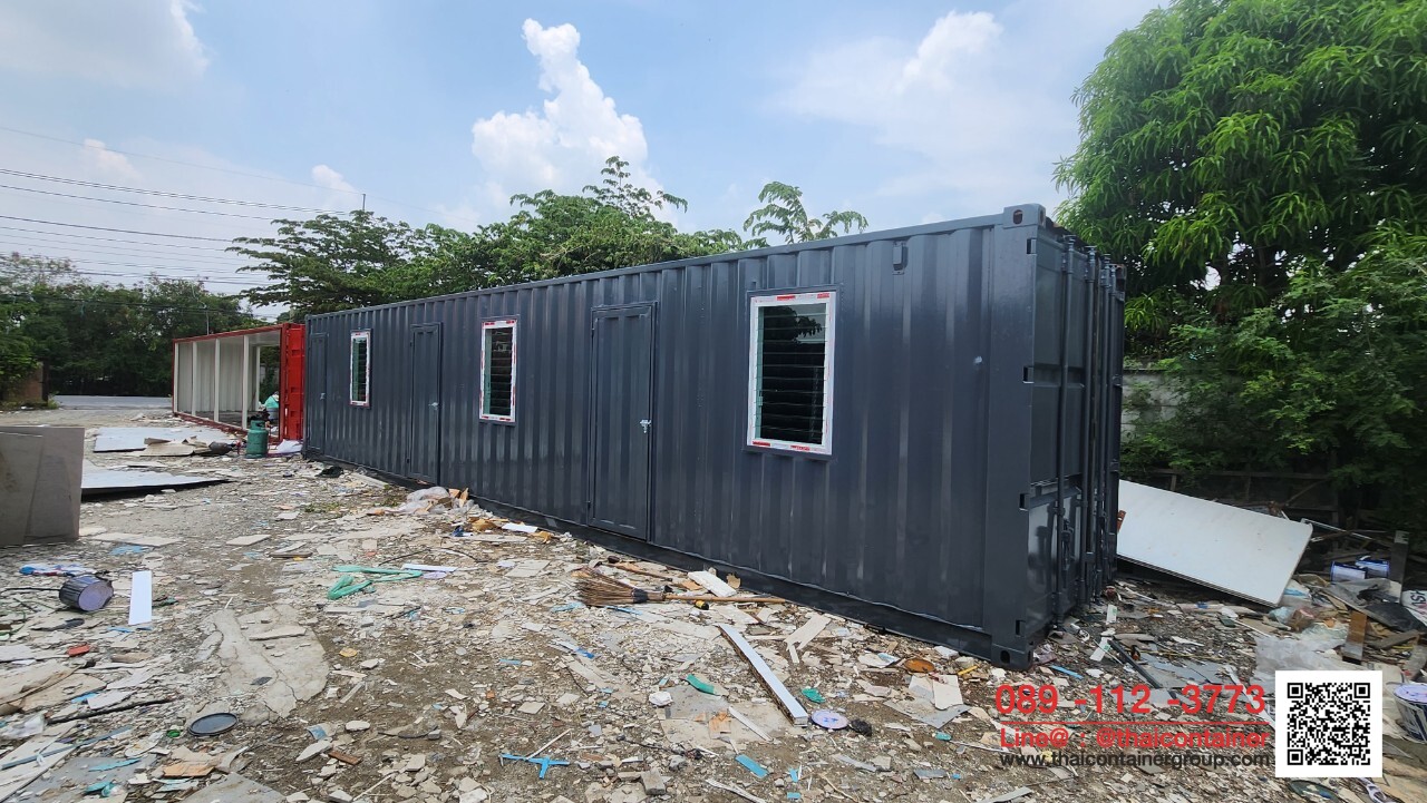 บ้านพักคนงาน กั้น 4ห้อง ตู้คอนเทนเนอร์บ้านพัก ขนาด 40 ฟุต