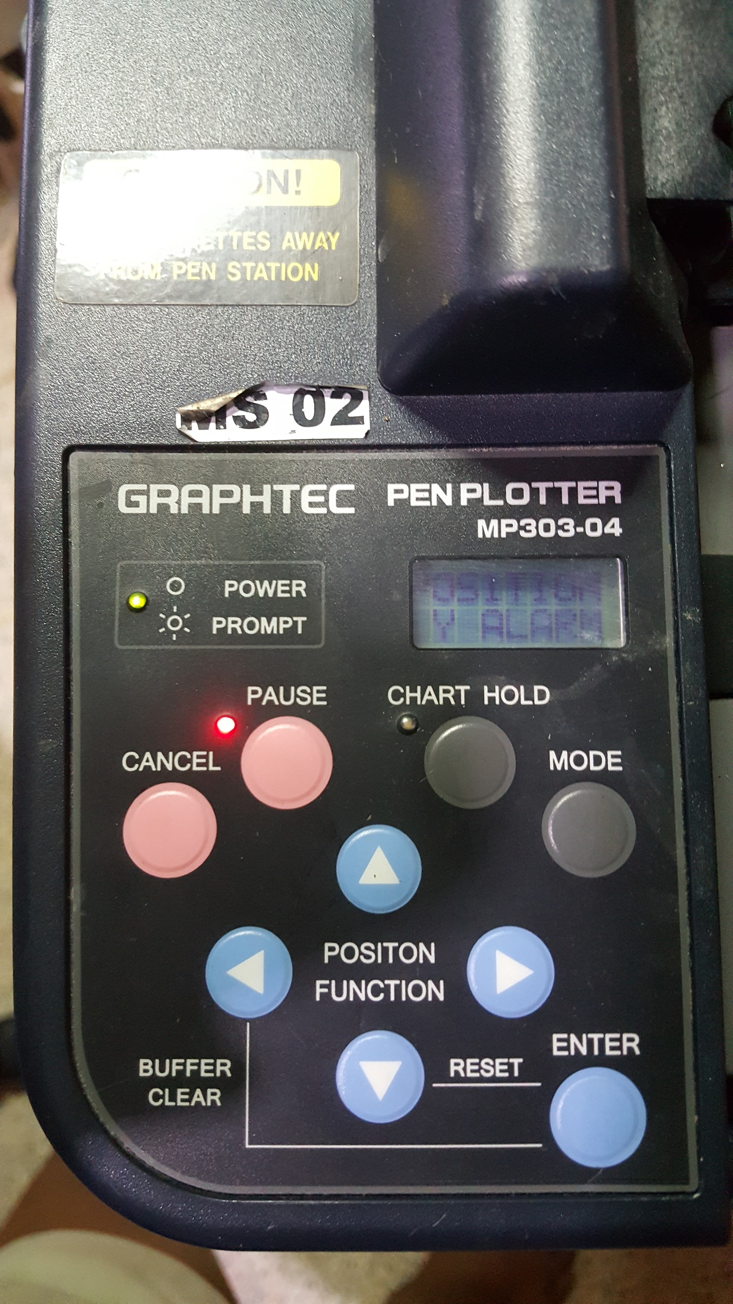 ซ่อมเครื่อง PEN PLOTTER ยี่ห้อ GRAPHTEC รุ่น MP303-04 อาการล็อกตำแหน่งไม่ได้