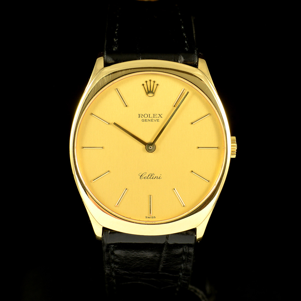 Rolex Cellini Ref.4133 18k Yellow Gold หน้าปัดสีทอง ตัวเรือนทองคำ18K ทรงไข่ตั้ง หัวเข็มขัดแท้ นาฬิกาปี1976 ไขลาน ขนาด 31 mm