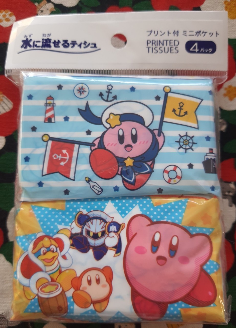 Printed Tissues Kirby ทิชชู่พกพา เคอร์บี้ MADE IN JAPAN ของแท้จากญี่ปุ่น 1 แพ๊ค มี 4 ซองค่ะ
