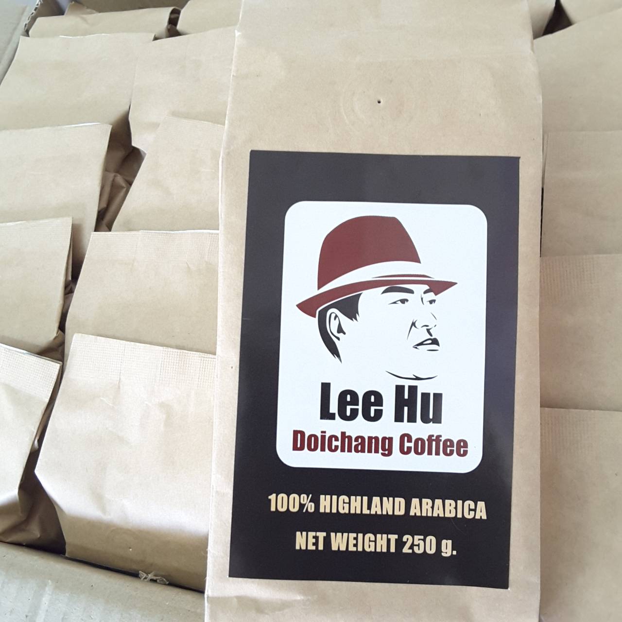 เม็ด - กาแฟดอยช้าง คั่วเข้ม : 3 ถุง (100% highland Arabica) นน. 750 กรัม