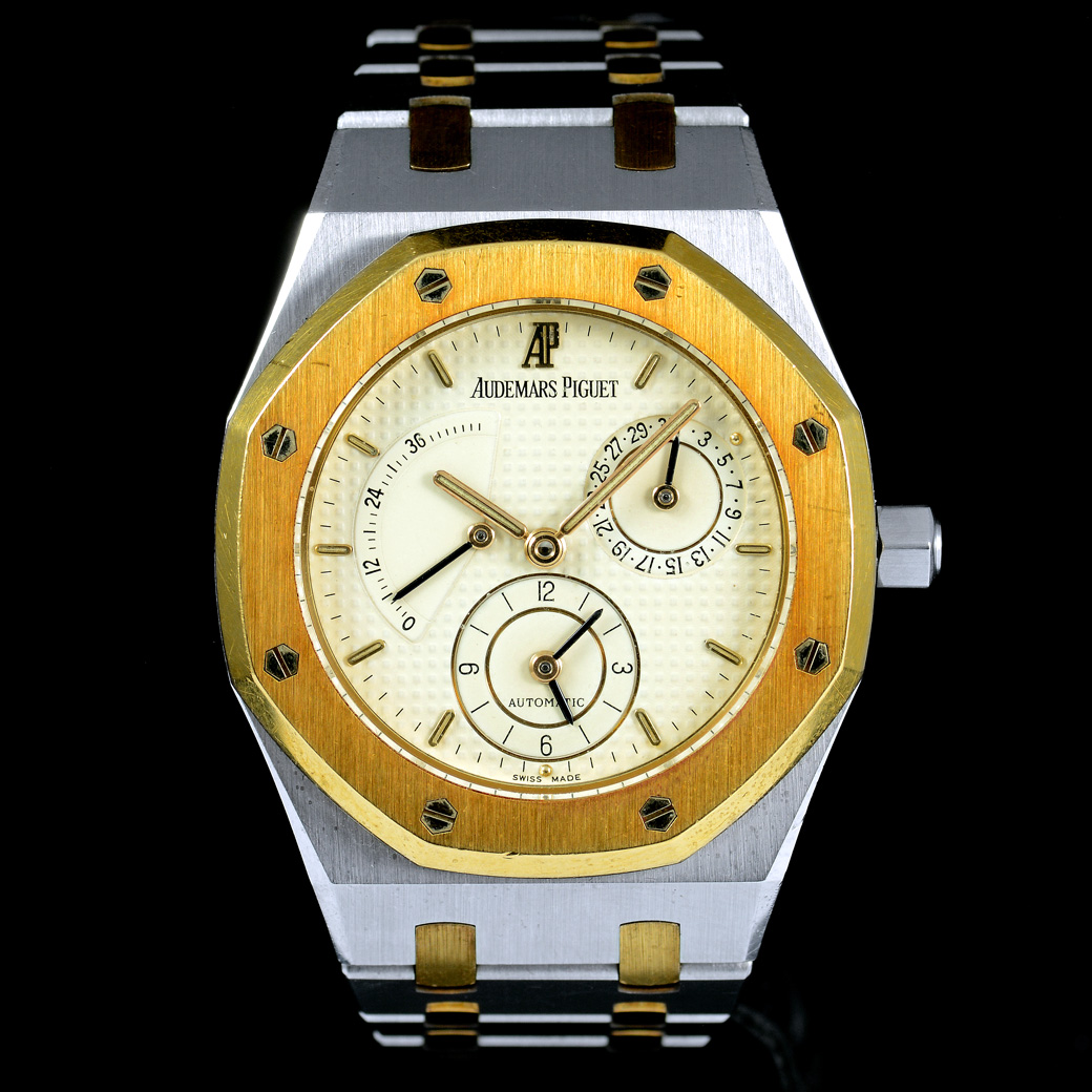 Audemars Piguet (AP) Royal Oak Dual Time Ref.25730SA "Unpolished" หน้าปัดสีครีม สายเหล็กแท้ 2กษัตริย์ มีใบ นาฬิกาปี1997 Automatic ขนาด 36 mm