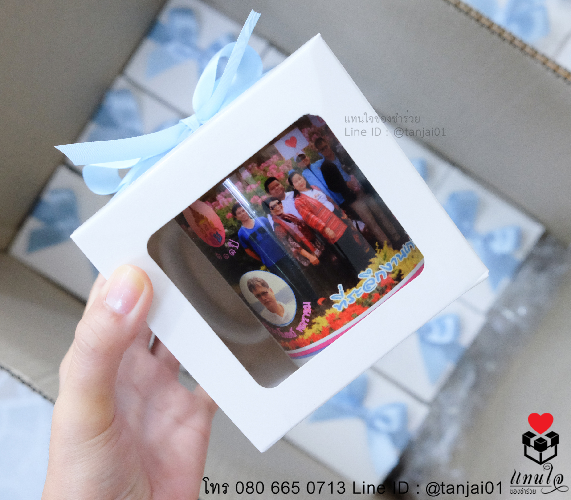 ของที่ระลึกงานเกษียณอายุราชการ ของแจกงานเกษียณอายุราชการ ของชำร่วยงานเกษียณ แก้วขาวสกรีน 06