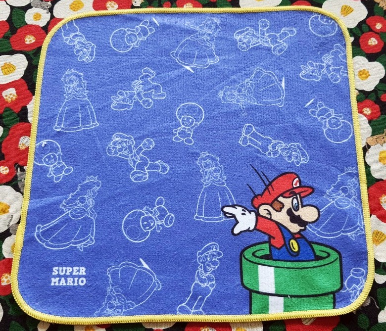 ผ้าเช็ดหน้า Super Mario มาริโอ้ จากญี่ปุ่น Size : 25 x 25 cm