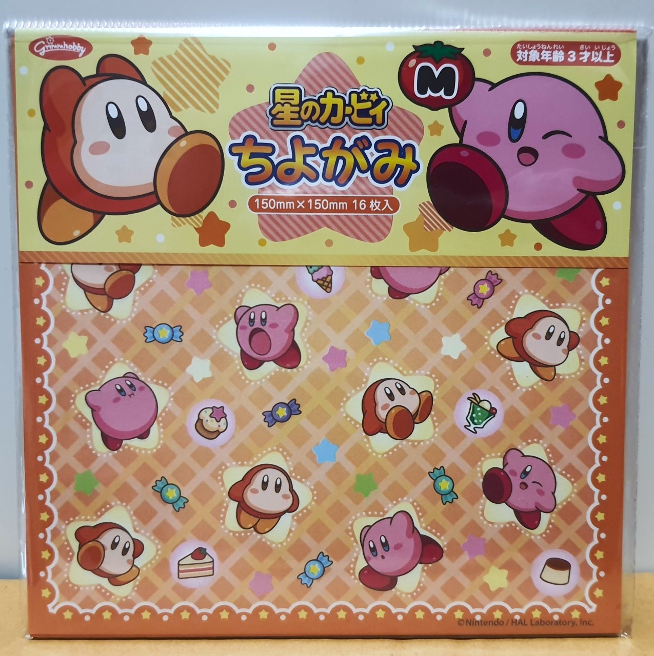 Kirby เคอร์บี้ Origami paper กระดาษพับ โอริกามิ ของแท้จากญี่ปุ่น Size : 15 x 15 cm 16 แผ่น MADE IN JAPAN