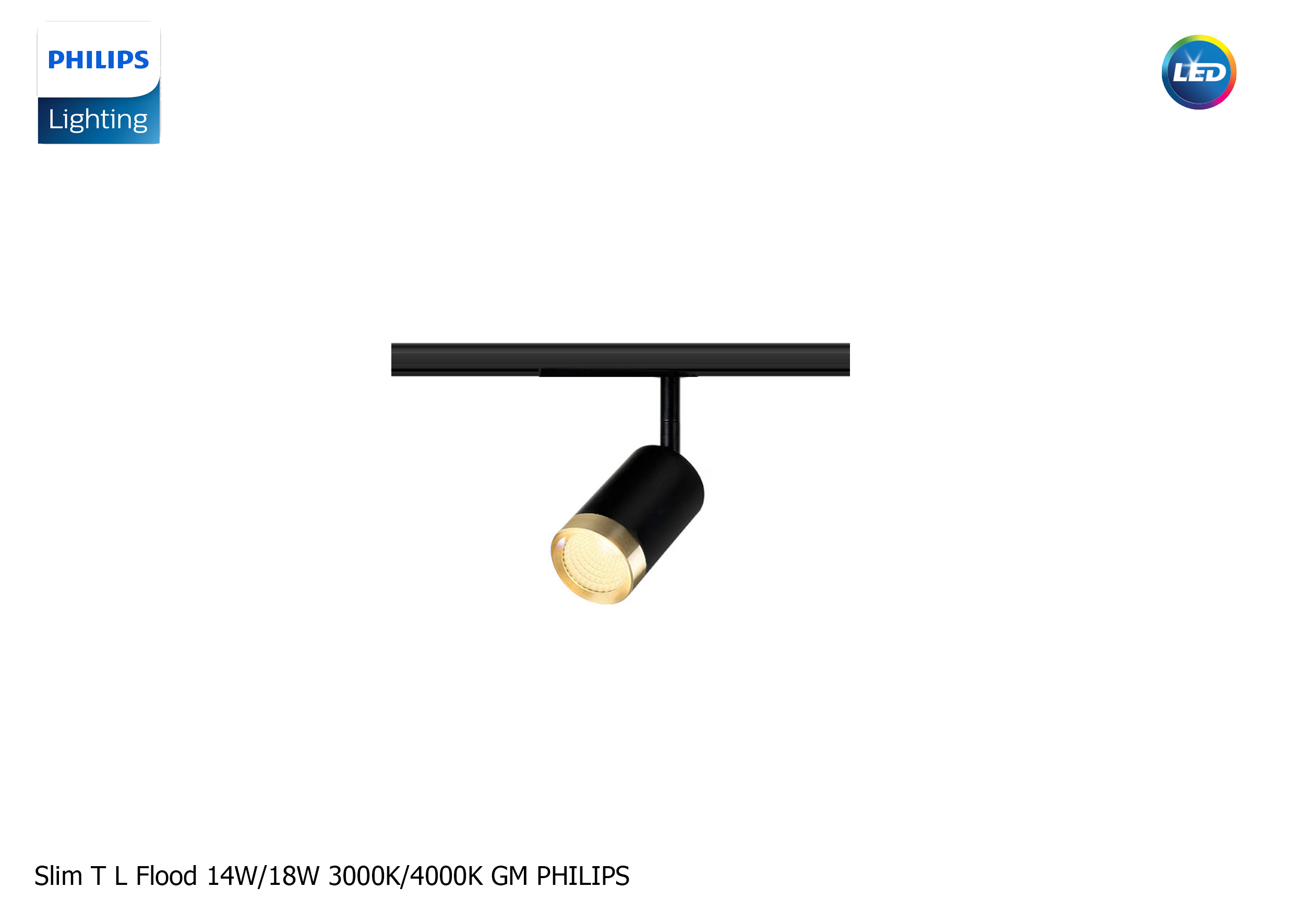 LED Track Spotlight Slim T L Flood 6W 3000K 4000K GM PHILIPS