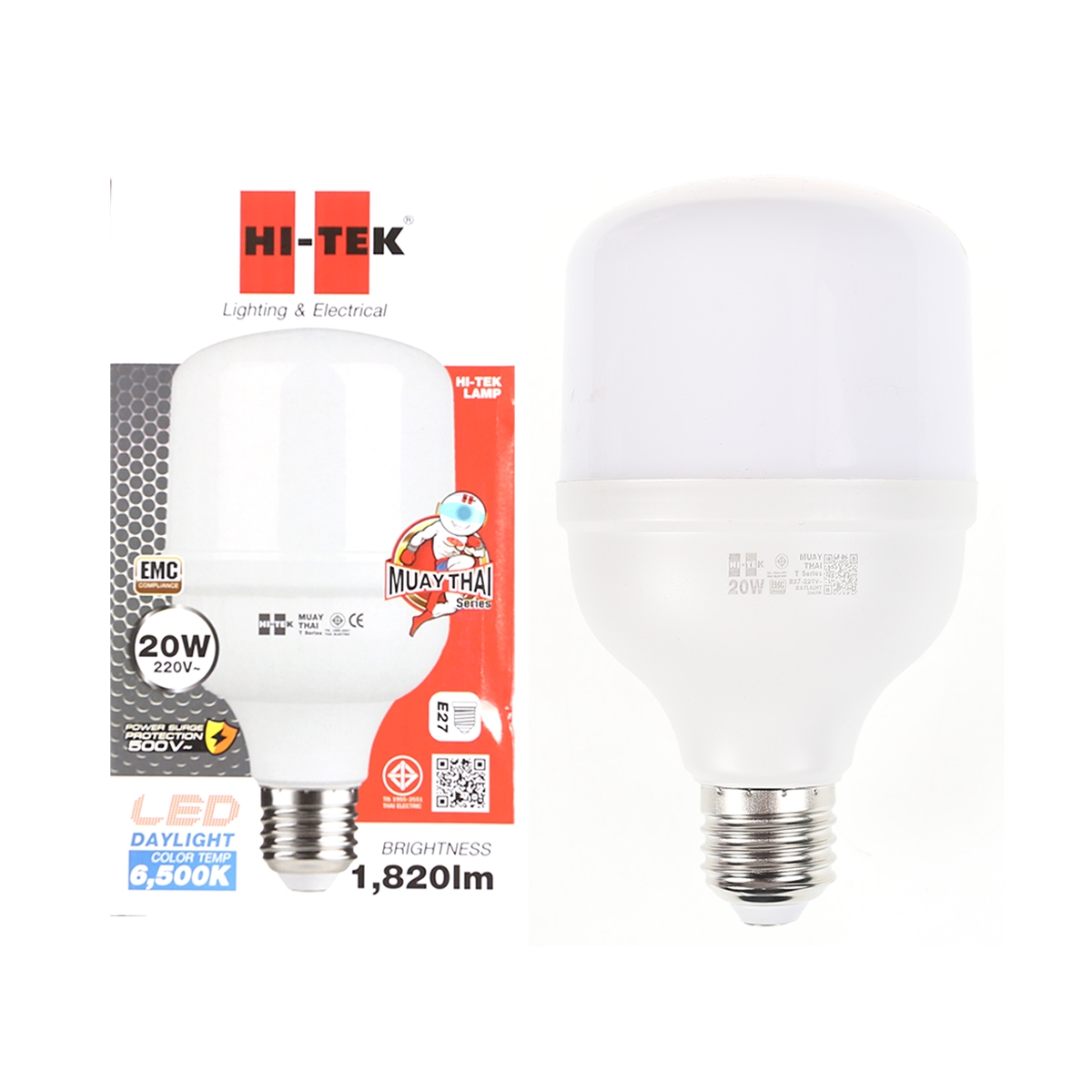HI-TEK หลอดไฟ LED 20 วัตต์ มวยไทย Series High Watt (Day Light)