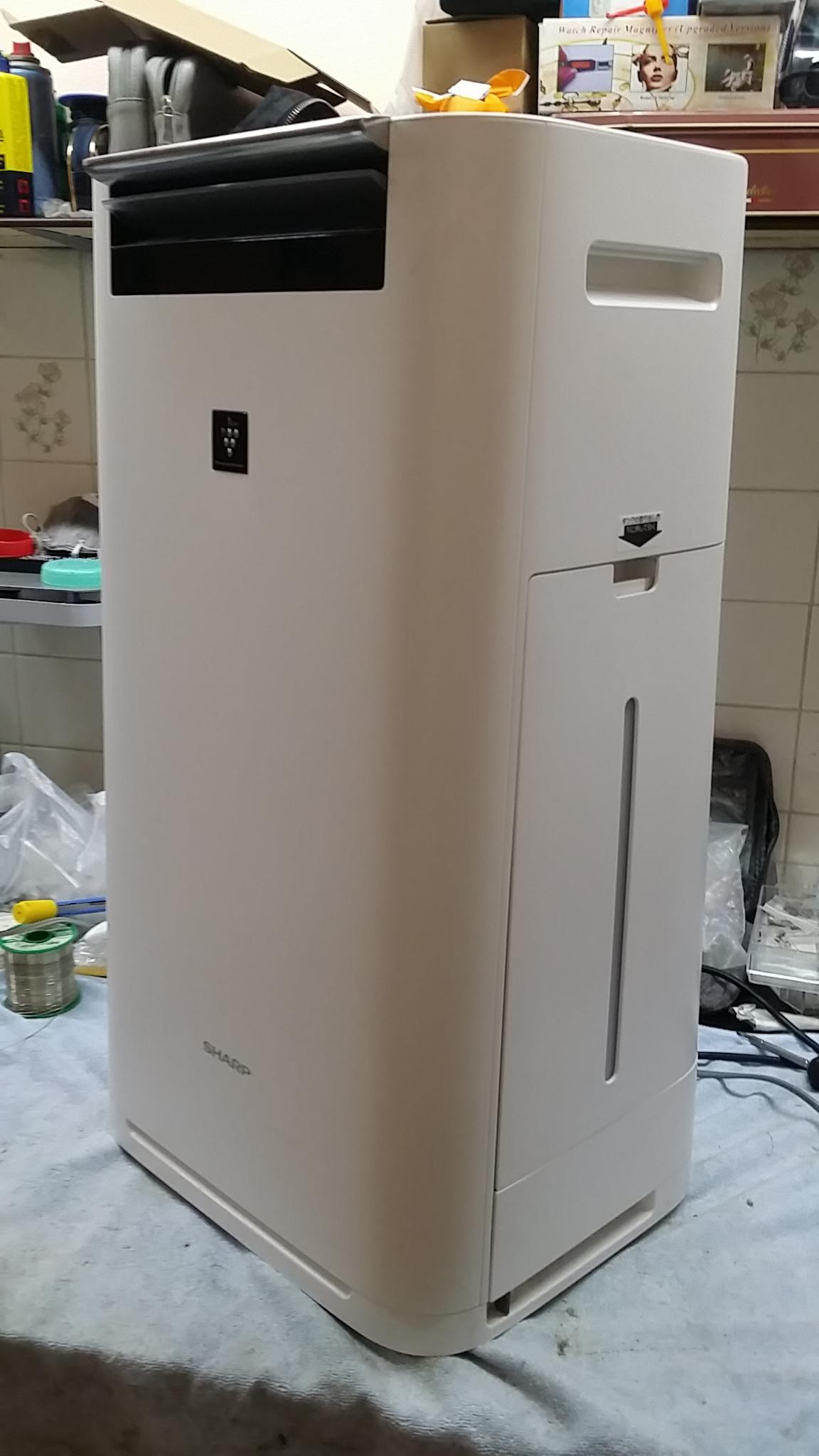 ซ่อมเครื่องฟอกอากาศจากประเทศญี่ปุ่น ยี่ห้อ SHARP รุ่น KI-GS70-W อาการเปิดไม่ติดซ๊อตเพราะเสียบไฟ 220V