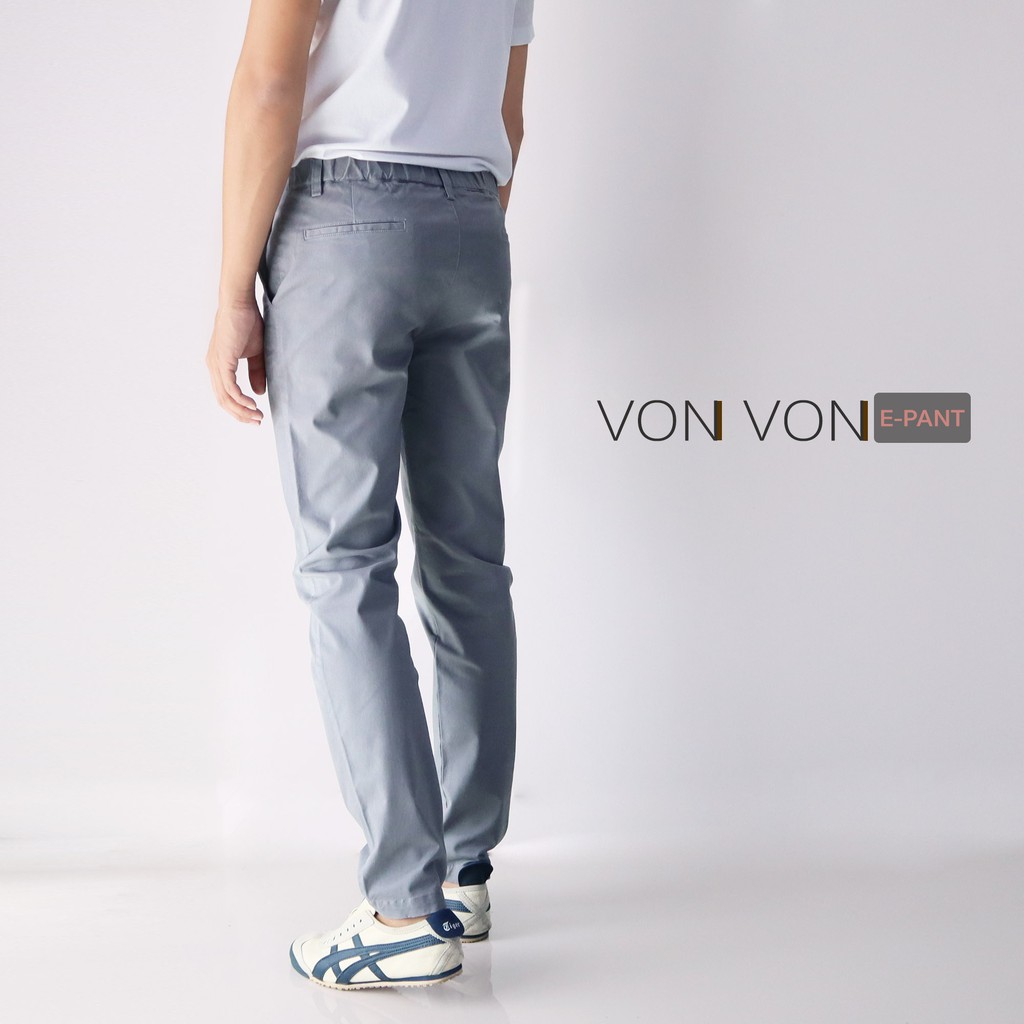E-PANT กางเกงชิโน่ทรงกระบอกเล็ก Expandable Waist - VON VON