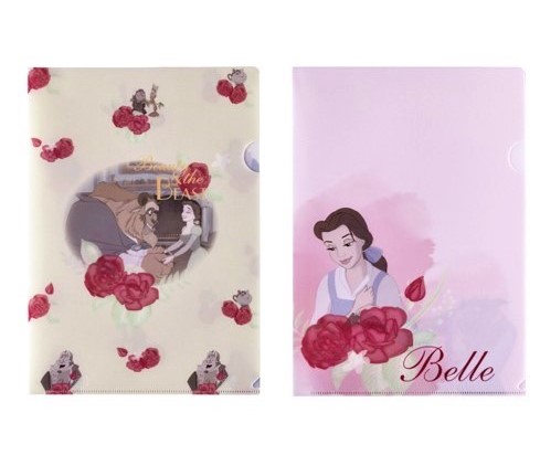 Disney Beauty & the Beast Belle princess set แฟ้ม เจ้าหญิงเบลล์ กับเจ้าชายอสูร 1 set มี 2 ชิ้นค่ะ ของแท้จาก Disney Store ญี่ปุ่น MADE IN JAPAN