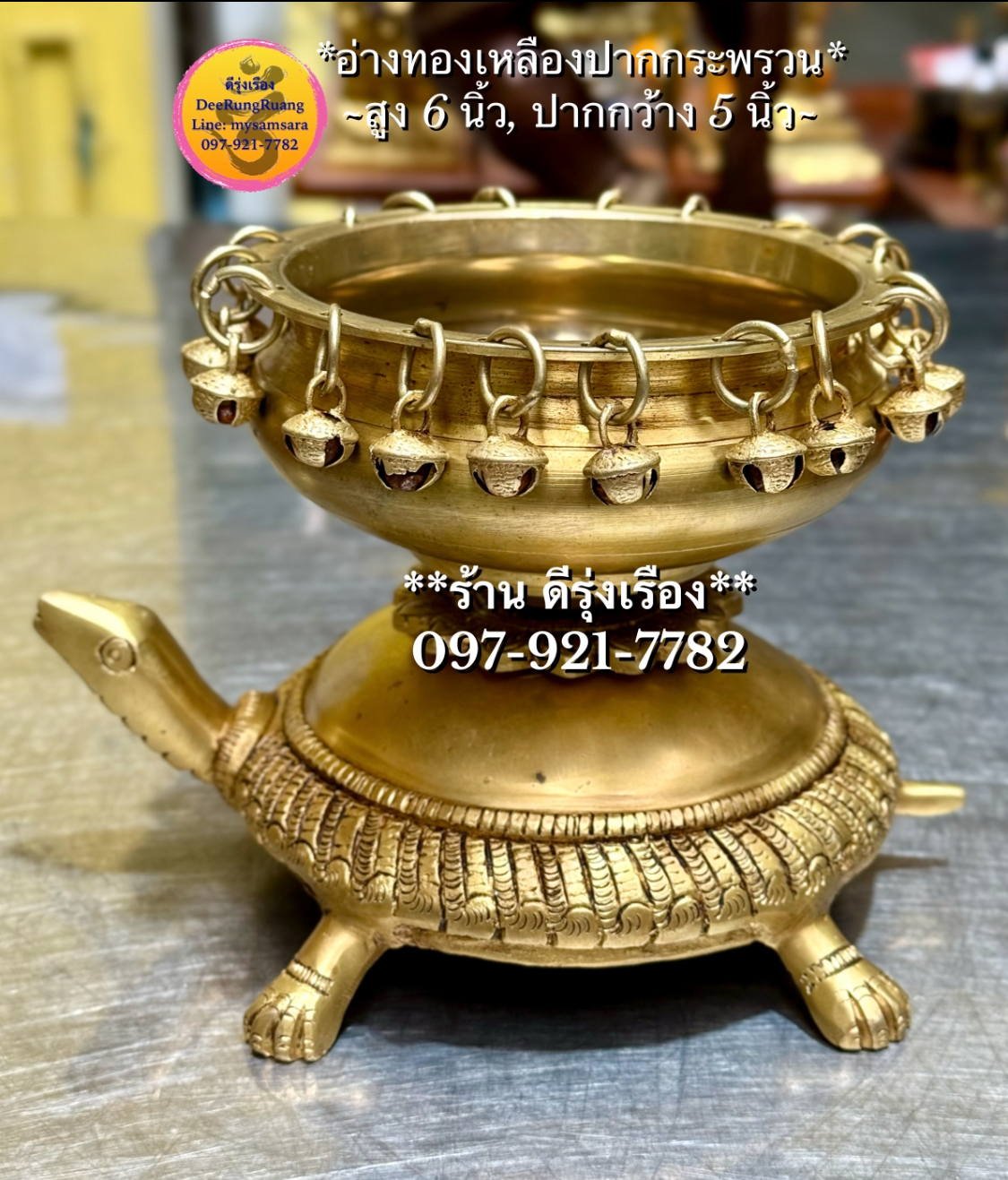 อ่างทองเหลืองปากกระพรวนบนเต่า **Fine Quality**