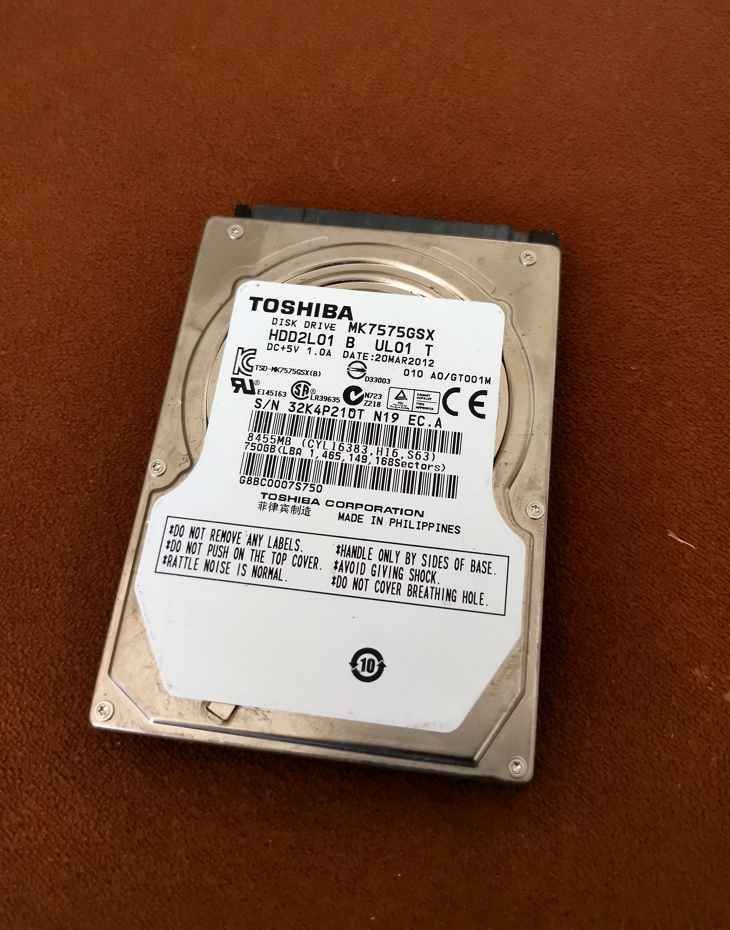 HDD NB Toshiba 750GB