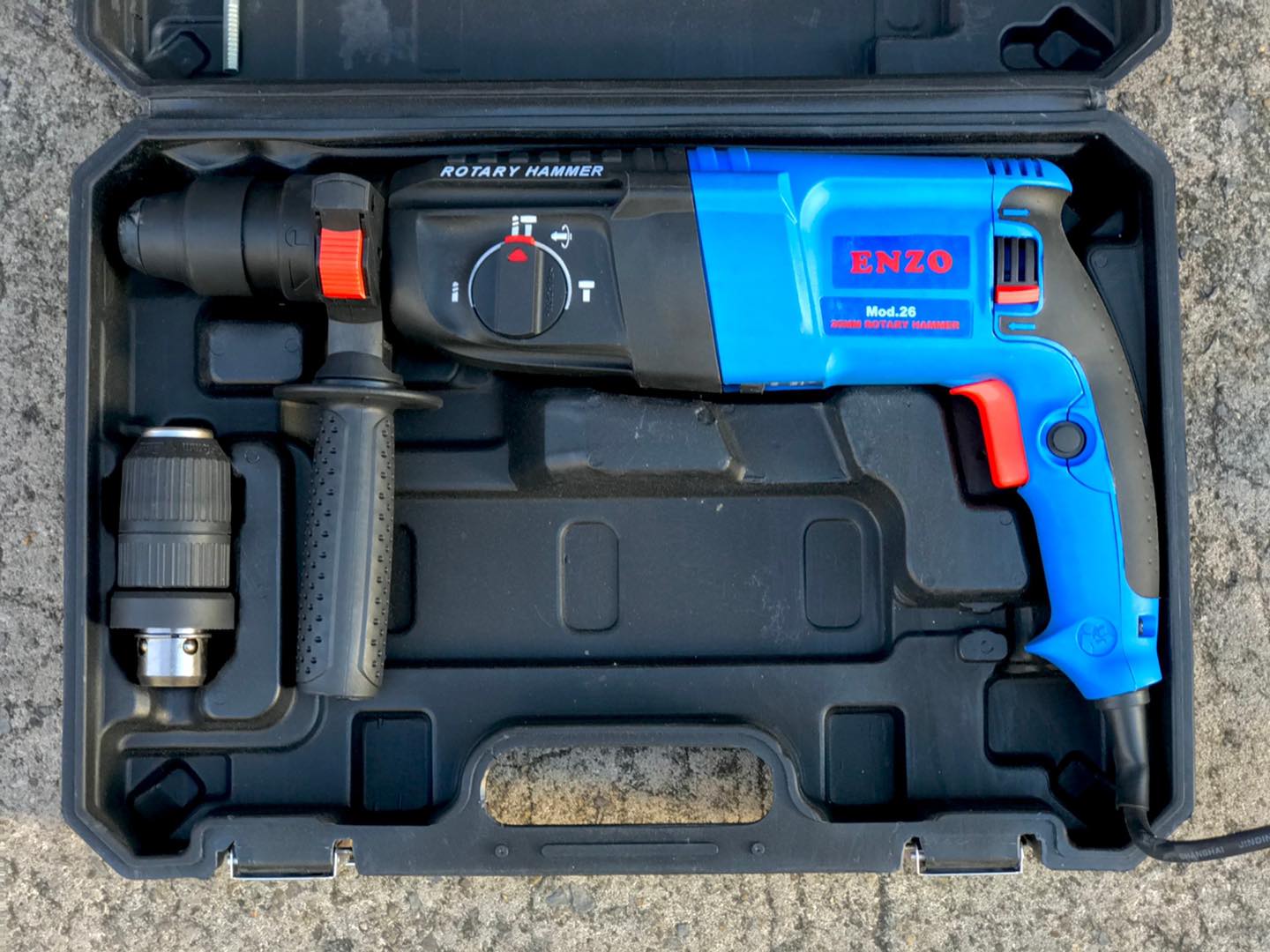 สว่านโรตารี่ 2-26 enzo สายยาว 8 เมตร แถมดอกสว่าน 13 ดอก