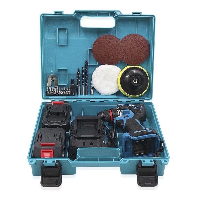 สว่านแบตบัสเลส หัวเหล็ก ยี่ห้อ STR มอเตอร์บัสเลสแท้ แบตเตอรรี่ 2 ก้อน